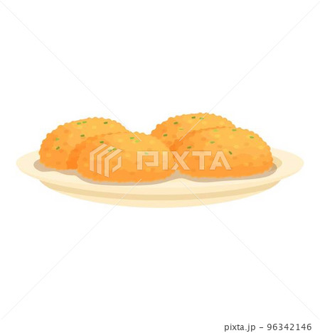 Croquette icon cartoon vector. Fish cuisine. Cheese food 96342146