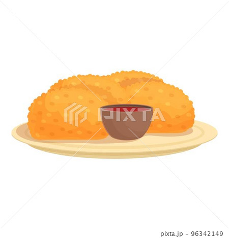 Sauce croquette icon cartoon vector. Food cuisine. Fried food 96342149