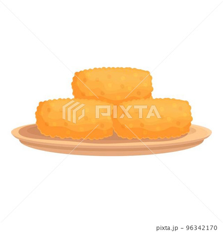 Homemade croquette icon cartoon vector. Cuisine dish. Snack food 96342170