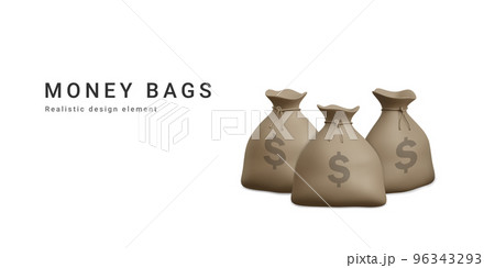 3d realistic money bags. Vector illustration 3d realistic money bags. Vector illustration 96343293