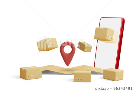 Parcel delivery. Concept for fast delivery service. Vector illustration Parcel delivery. Concept for fast delivery service. Vector illustration 96343491