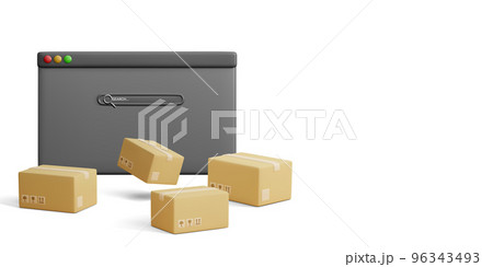 Fast shipping. Concept for fast delivery service. Vector illustration 96343493