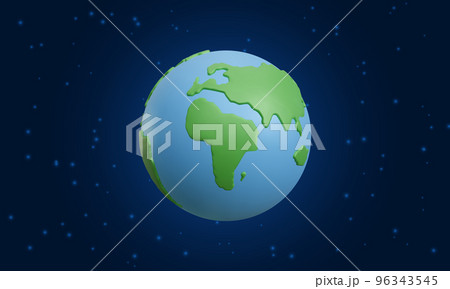 3d realistic planet Earth with simple natural surface texture on starry background. International Mother Earth Day banner or poster. Happy Earth Day concept. Vector illustration 3d realistic planet Earth with simple natural surface texture on starry background. International Mother Earth Day banner or poster. Happy Earth Day concept. Vector illustration 96343545