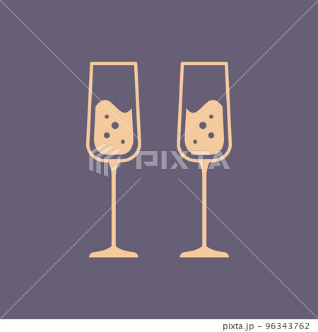 Abstract glasses of champagne, new year holiday - Vector Abstract glasses of champagne, new year holiday - Vector 96343762