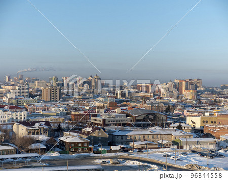 City Barnaul view of the city and church, Altai, Russia. 96344558