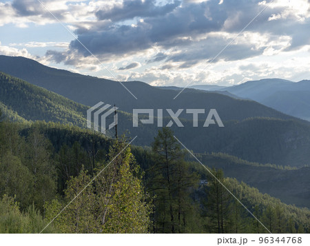 Waves, spray and foam, river Katun in Altai mountains. Siberia, Russia 96344768