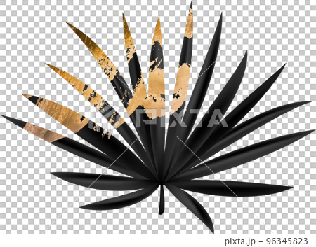 Black Grunge Palm Leaf Black Grunge Palm Leaf 96345823