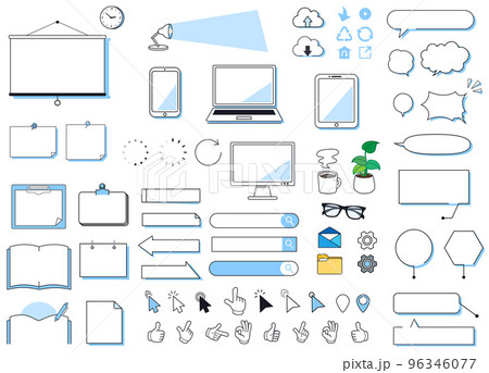 オフィスデザインのフレームと吹き出しのセット(サンプルテキストなし) オフィスデザインのフレームと吹き出しのセット(サンプルテキストなし) 96346077