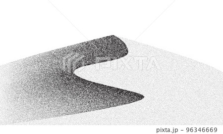 Grain dune desert. Stipple eastern landscape and terrain background. Sand hill in dot work style. Textured gradient illustration.  96346669