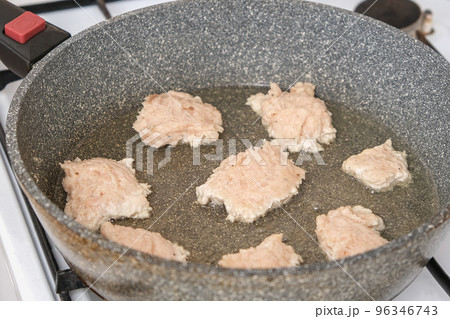 The Process of Cooking Chopped Chicken Cutlets in a Frying Pan. Chopped  Chicken Fillet Stock Image - Image of ingredient, meal: 260309123