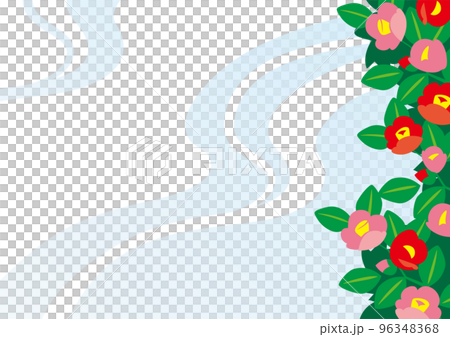 Japanese style frame of camellia flowers (2 colors) Japanese style frame of camellia flowers (2 colors) 96348368