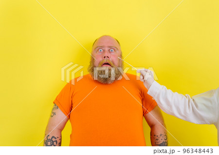Afraid man is afraid to get covid19 test 96348443