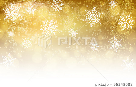 豪華な冬 クリスマスの背景 金色のグラデーション 雪の結晶のデザイン イラスト素材 豪華な冬 クリスマスの背景 金色のグラデーション 雪の結晶のデザイン イラスト素材 96348685