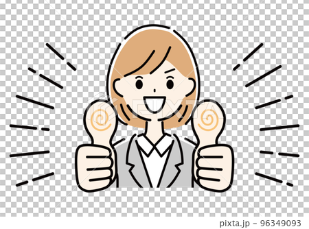 サムズアップ!グッジョブ!ビジネスウーマン サムズアップ!グッジョブ!ビジネスウーマン 96349093