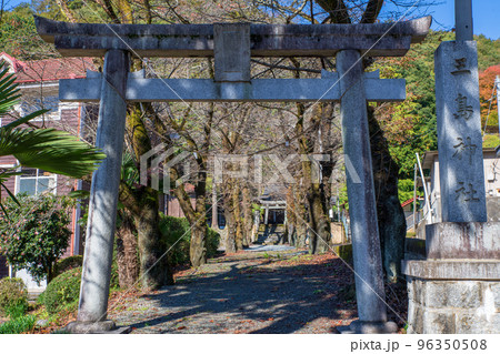 三嶋神社　鳥居　わたらせ渓谷鉄道沿線　秋の季節　 96350508