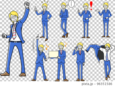 Businessmen in various poses 96351586