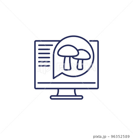 mycology, study of fungi line icon, vector mycology, study of fungi line icon, vector 96352589