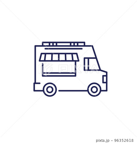 food truck line icon on white 96352618