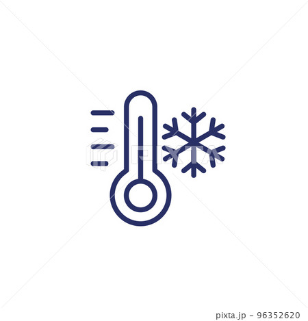 low temperature line icon with a thermometer 96352620
