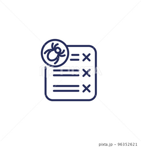 debugging line icon on white 96352621