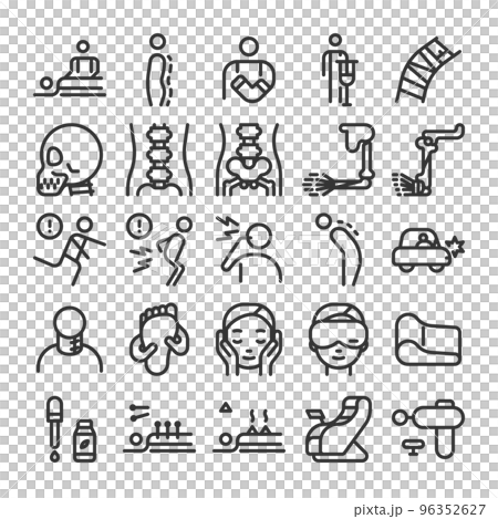 整脊放鬆按摩美學圖標集 96352627