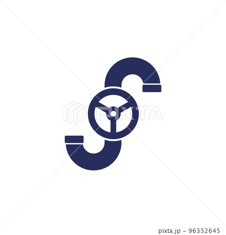 pipe with valve icon on white 96352645