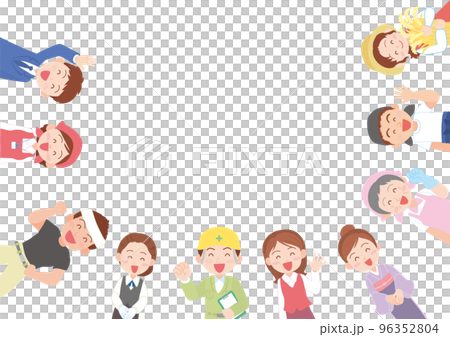 色々な職業の人達_笑顔 96352804