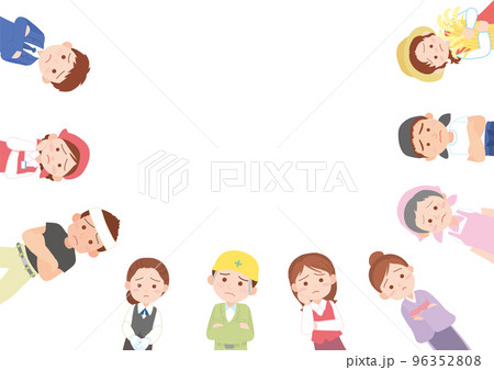 色々な職業の人達_悩む 96352808