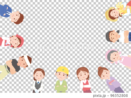 色々な職業の人達_悩む 96352808