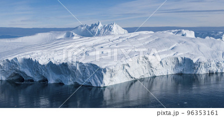 Iceberg aerial drone image- giant icebergs on greenland - Climate change Iceberg aerial drone image- giant icebergs on greenland - Climate change 96353161