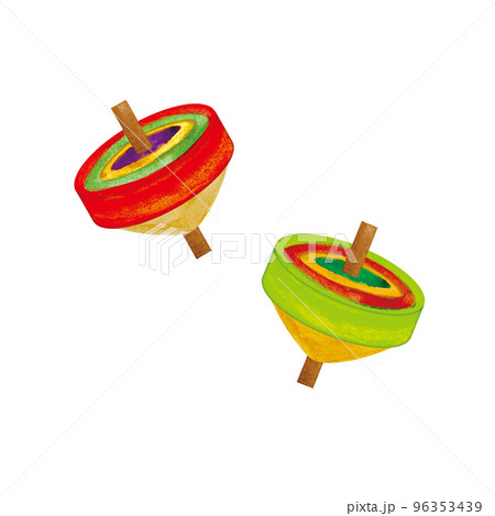 水彩で描いた二色のコマのイラストセットのイラスト素材