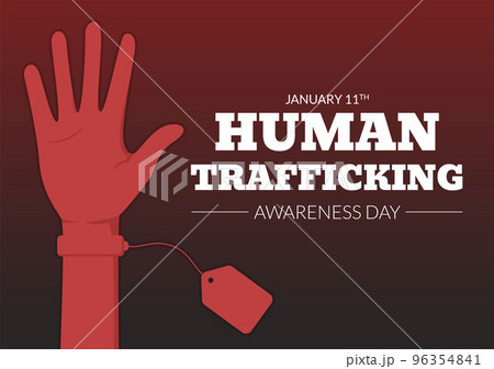National Human Trafficking Awareness Day on January 11th to Handle with Life, Slavery and Violence in Society in Flat Cartoon Hand Drawn Illustration National Human Trafficking Awareness Day on January 11th to Handle with Life, Slavery and Violence in Society in Flat Cartoon Hand Drawn Illustration 96354841
