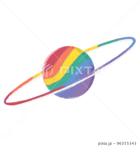 Hand drawn cartoon crayon saturn. Hand drawn cartoon crayon saturn. 96355343