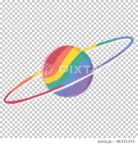 Hand drawn cartoon crayon saturn. Hand drawn cartoon crayon saturn. 96355343