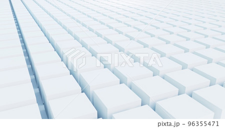 大量に並ぶキューブ 箱 白 クローン アブストラクト 96355471