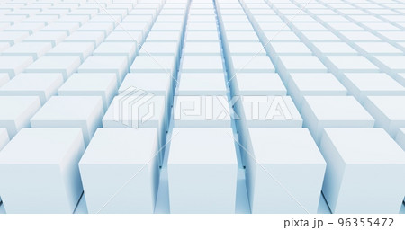 並んだキューブ シンプル 無機質 ホワイト 3DCGレンダリング 96355472