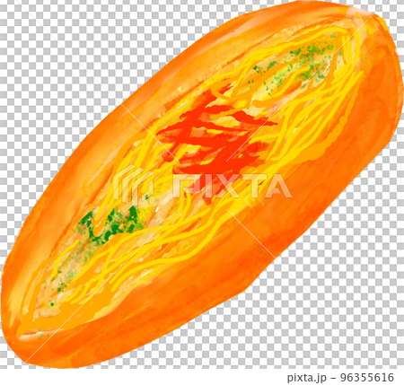 焼きそばパンのイラスト 96355616