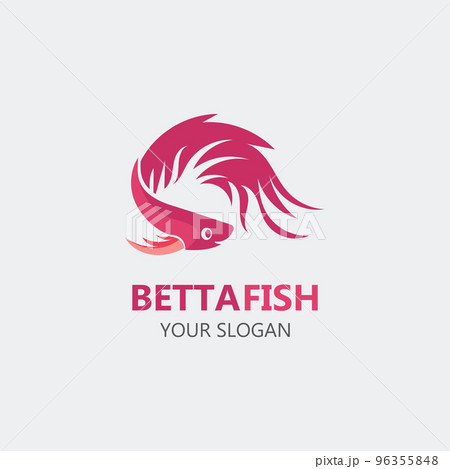 Betta fish modern logo style design vector image illustration 96355848
