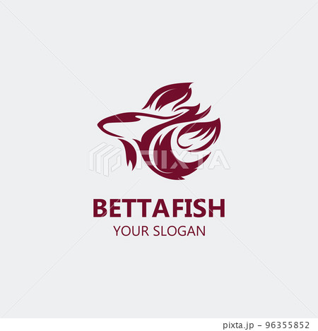 Betta fish modern logo style design vector image illustration 96355852