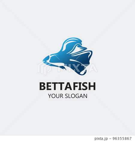 Betta fish modern logo style design vector image illustration 96355867
