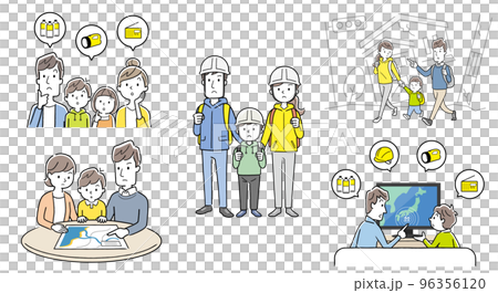 Vector illustration material: disaster prevention, disaster, person set 96356120