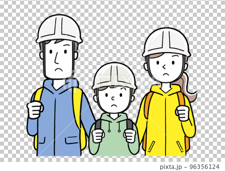 Vector illustration material: Family clothes to evacuate in the event of a disaster Vector illustration material: Family clothes to evacuate in the event of a disaster 96356124