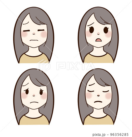 困った女性のナチュラルなイラスト 96356285