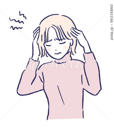頭痛がする女性 頭痛がする女性 96356860