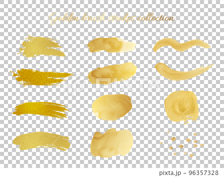 金色畫筆描邊集(矢量圖) 金色畫筆描邊集(矢量圖) 96357328