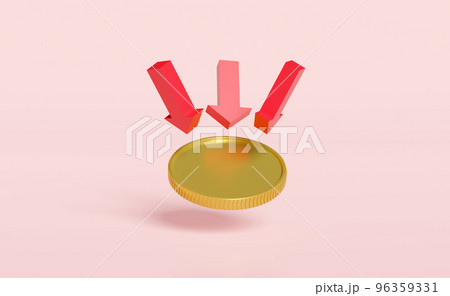 3d coin isolated on pink background. transfer arrows, cashback, saving money wealth business concept, 3d render illustration 3d coin isolated on pink background. transfer arrows, cashback, saving money wealth business concept, 3d render illustration 96359331
