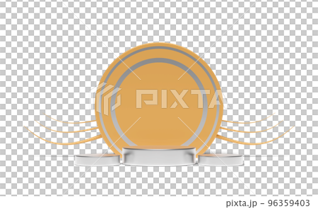 3d silver podium empty with geometric shapes isolated 96359403