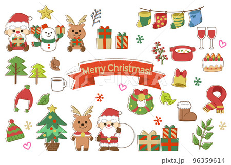 Christmas material summary - Stock Illustration [96355480] - PIXTA