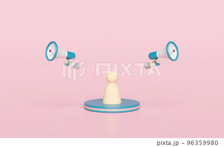 wooden doll figures with blue stage podium, businessman hand hold megaphone, hand speaker isolated on pink background. recruitment staff concept, 3d illustration, 3d render wooden doll figures with blue stage podium, businessman hand hold megaphone, hand speaker isolated on pink background. recruitment staff concept, 3d illustration, 3d render 96359980