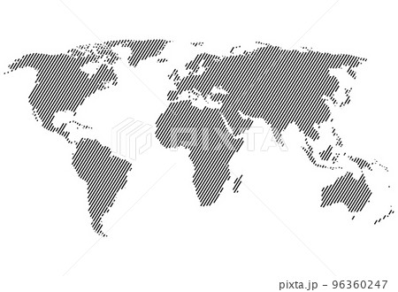 World map with continents from lines 96360247